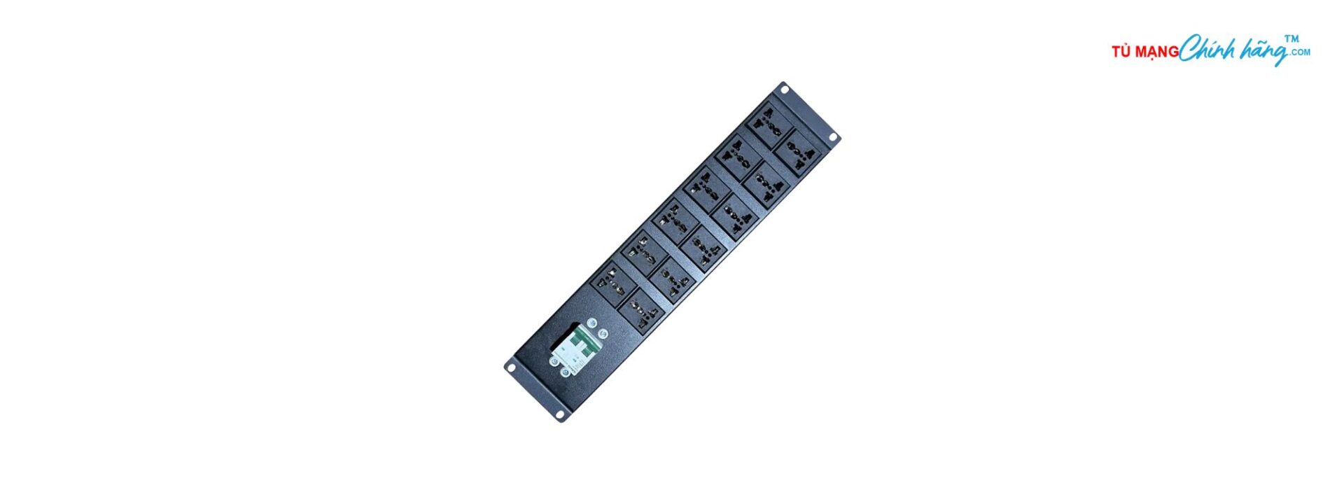 Thanh Cấp Nguồn PDU 12 Cổng 3 Chấu, MCB32A, 250V, Gắn